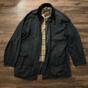 Barbour navy wax jacket